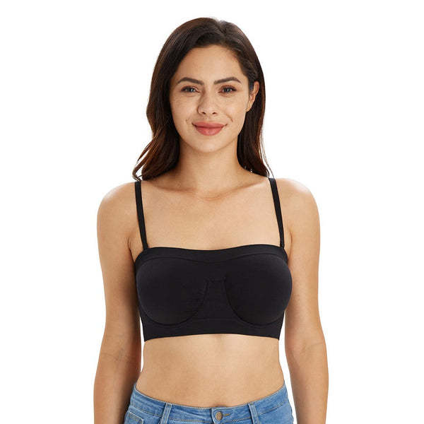 DotVol Women's Strapless Bandeau for Large Bust Unlined Seamless Underwire Minimizer  Bras(Black，32C) : : Clothing, Shoes & Accessories