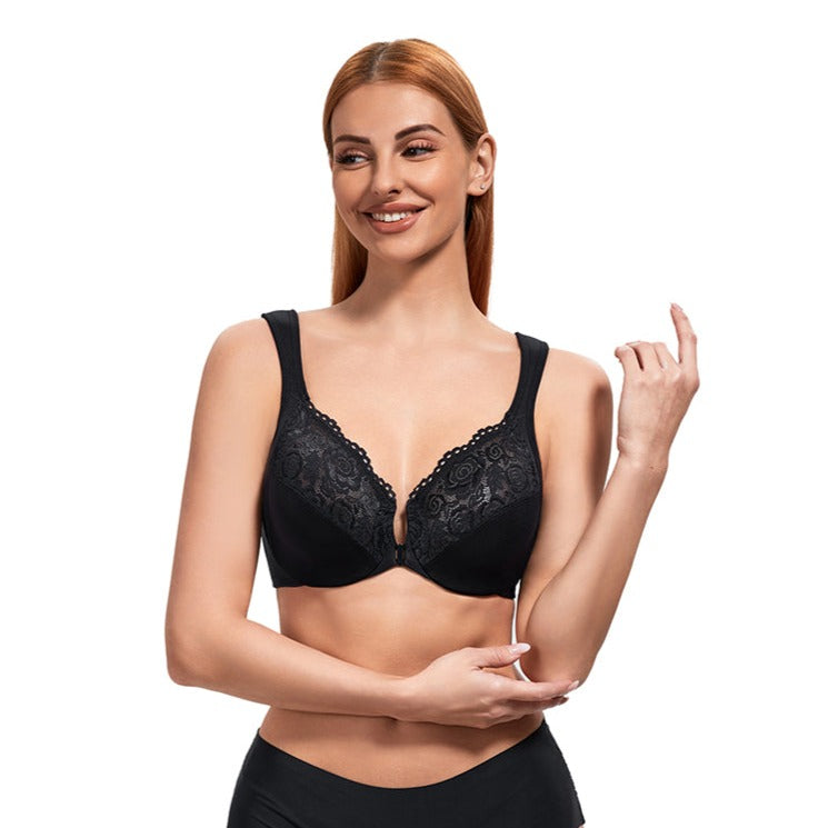 Double Support Wirefree Bra, Black, 44C